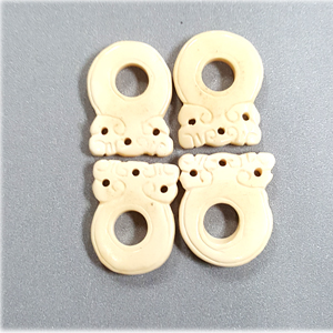 BONE DONUT 22X30MM IVORY(4PCS/BAG)